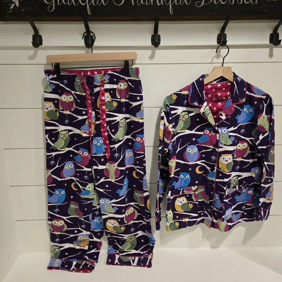 Nick & Nora 2 Piece Flannel Pajama Set Size S - Picture 2 of 3